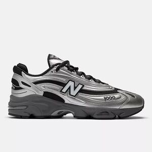 New Balance Men’s 1000 Metallic Silver and Black Sneakers